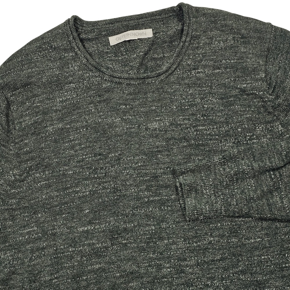 Outerknown Sweater Mens L Grey Marl Crewneck Coastal Minimalist Fall Cabin Cozy